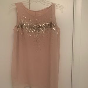 Asymmetrical sequin rank top